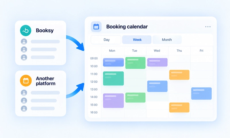Bookings from separate platforms flowing into one shared calendar